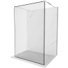 Mexen Kioto ścianka prysznicowa wolnostojąca 140 x 200 cm, transparent/czarny wzór 8 mm, chrom - 800-140-002-01-70