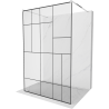 Mexen Kioto ścianka prysznicowa wolnostojąca 110 x 200 cm, transparent/czarny wzór 8 mm, chrom - 800-110-002-01-78