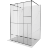 Mexen Kioto ścianka prysznicowa wolnostojąca 120 x 200 cm, transparent/czarny wzór 8 mm, czarna - 800-120-002-70-78