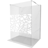 Mexen Kioto ścianka prysznicowa wolnostojąca 110 x 200 cm, transparent/biały wzór 8 mm, chrom - 800-110-002-01-85