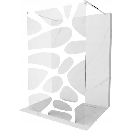 Mexen Kioto ścianka prysznicowa wolnostojąca 110 x 200 cm, transparent/biały wzór 8 mm, chrom - 800-110-002-01-97