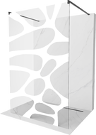 Mexen Kioto ścianka prysznicowa wolnostojąca 100 x 200 cm, biała fala 8 mm, czarna - 800-100-002-70-97