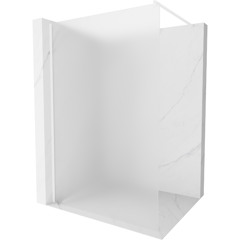 Mexen Kioto ścianka prysznicowa Walk-in 90 x 200 cm, szron 8 mm, biała - 800-090-101-20-30