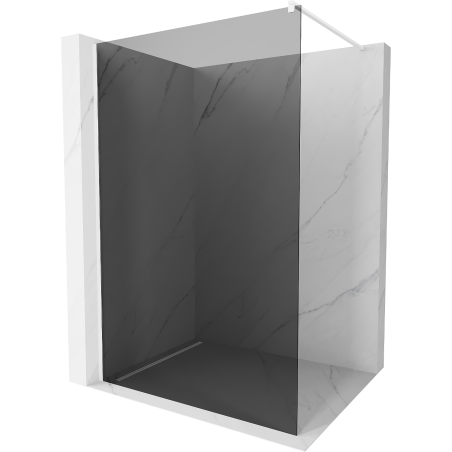 Mexen Kioto ścianka prysznicowa Walk-in 100 x 200 cm, grafit 8 mm, biała - 800-100-101-20-40