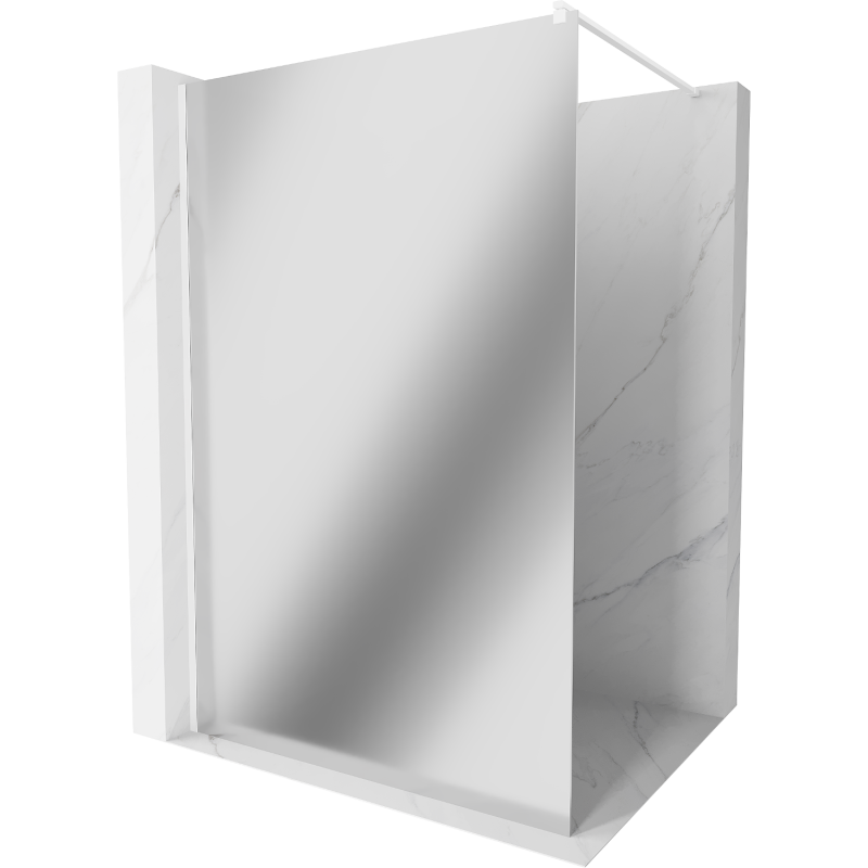 Mexen Kioto ścianka prysznicowa Walk-in 70 x 200 cm, lustro 8 mm, biała - 800-070-101-20-50