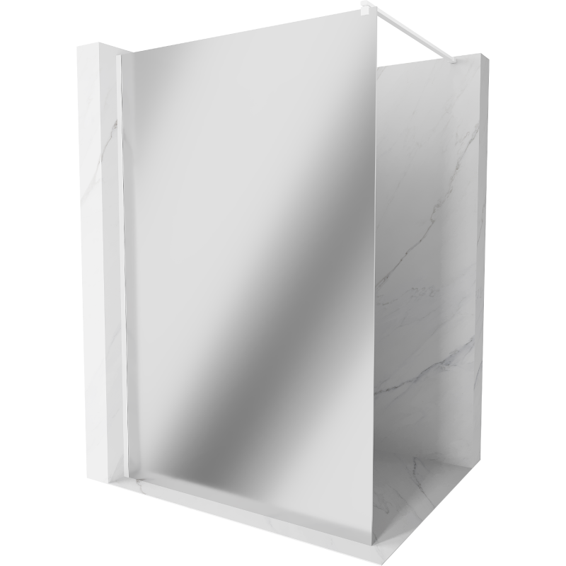 Mexen Kioto ścianka prysznicowa Walk-in 90 x 200 cm, lustro 8 mm, biała - 800-090-101-20-50