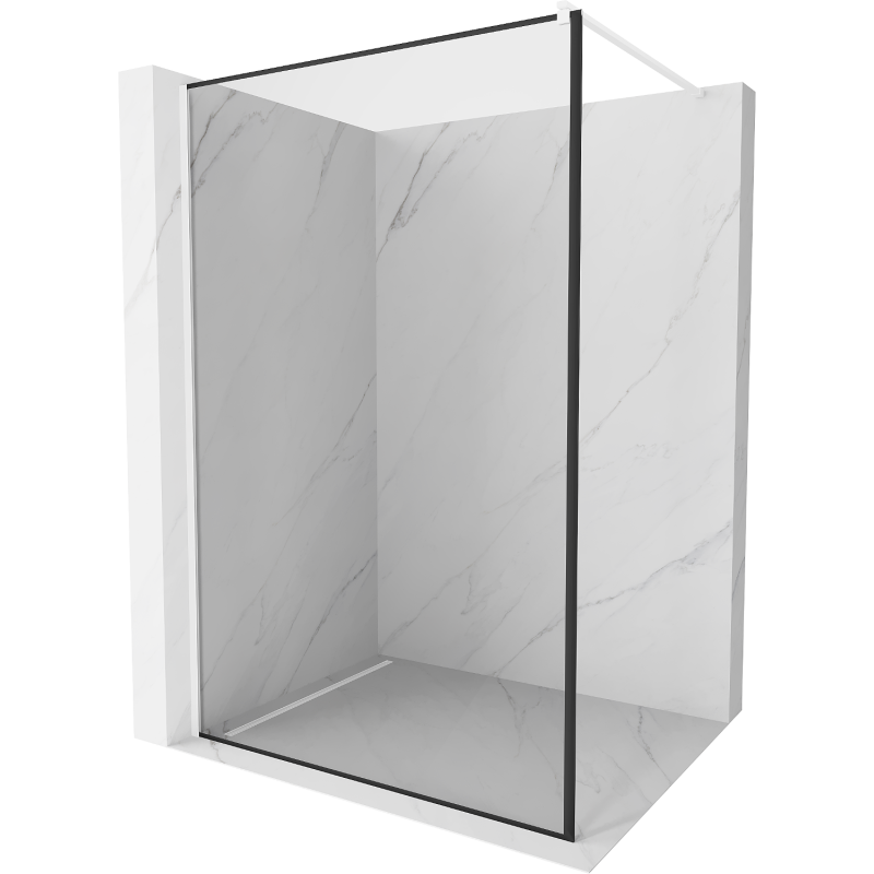 Mexen Kioto ścianka prysznicowa Walk-in 80 x 200 cm, czarna ramka 8 mm, biała - 800-080-101-20-70
