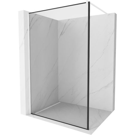 Mexen Kioto ścianka prysznicowa Walk-in 80 x 200 cm, czarna ramka 8 mm, biała - 800-080-101-20-70
