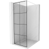 Mexen Kioto ścianka prysznicowa Walk-in 80 x 200 cm, czarna kratka 8 mm, biała - 800-080-101-20-77