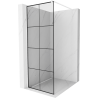 Mexen Kioto ścianka prysznicowa Walk-in 90 x 200 cm, czarna kratka 8 mm, biała - 800-090-101-20-77