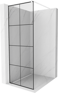 Mexen Kioto ścianka prysznicowa Walk-in 90 x 200 cm, czarna kratka 8 mm, biała - 800-090-101-20-77
