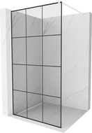 Mexen Kioto ścianka prysznicowa Walk-in 100 x 200 cm, czarna kratka 8 mm, biała - 800-100-101-20-77