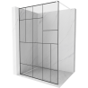 Mexen Kioto ścianka prysznicowa Walk-in 80 x 200 cm, czarny wzór 8 mm, biała - 800-080-101-20-78