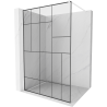Mexen Kioto ścianka prysznicowa Walk-in 90 x 200 cm, czarny wzór 8 mm, biała - 800-090-101-20-78