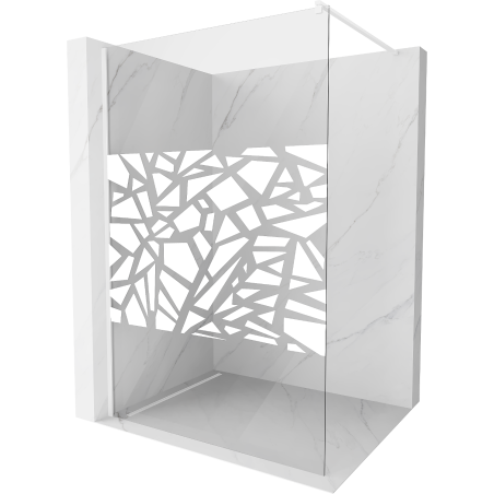 Mexen Kioto ścianka prysznicowa Walk-in 80 x 200 cm, biały wzór 8 mm, biała - 800-080-101-20-85
