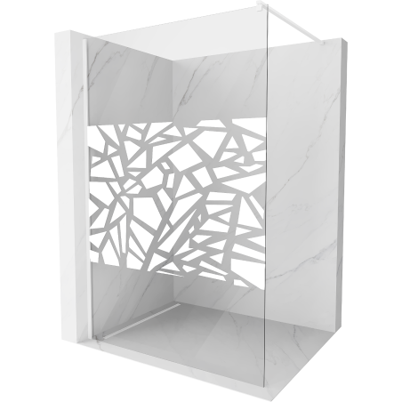 Mexen Kioto ścianka prysznicowa Walk-in 90 x 200 cm, biały wzór 8 mm, biała - 800-090-101-20-85
