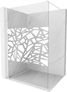 Mexen Kioto ścianka prysznicowa Walk-in 90 x 200 cm, biały wzór 8 mm, biała - 800-090-101-20-85