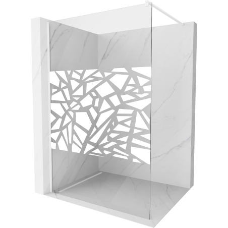 Mexen Kioto ścianka prysznicowa 110 x 200 cm, transparent/biały wzór 8 mm, biała - 800-110-101-20-85