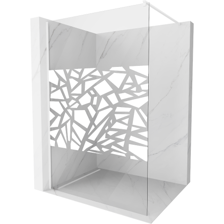 Mexen Kioto ścianka prysznicowa Walk-in 110 x 200 cm, biały wzór 8 mm, biała - 800-110-101-20-85