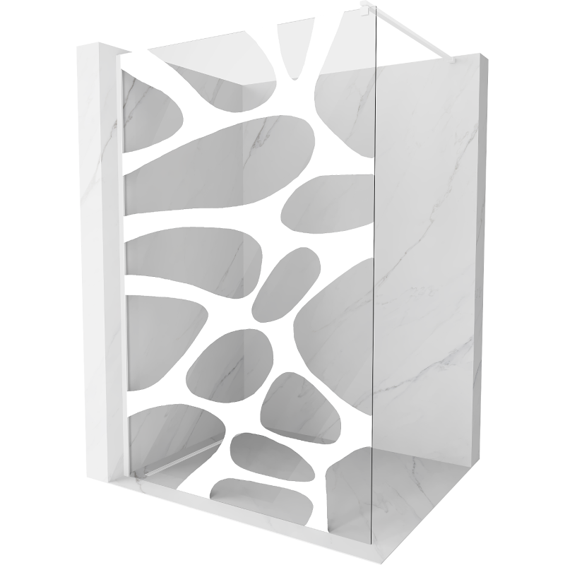 Mexen Kioto ścianka prysznicowa Walk-in 90 x 200 cm, biała fala 8 mm, biała - 800-090-101-20-97