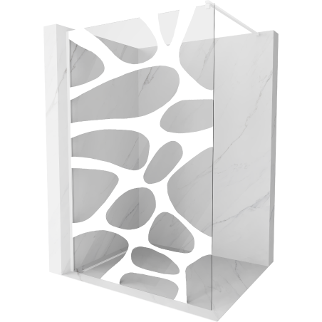 Mexen Kioto ścianka prysznicowa Walk-in 90 x 200 cm, biała fala 8 mm, biała - 800-090-101-20-97