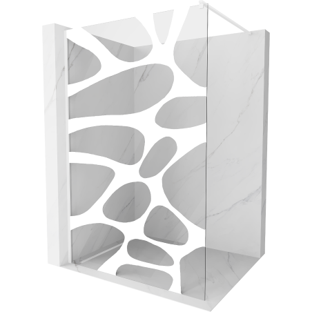 Mexen Kioto ścianka prysznicowa Walk-in 100 x 200 cm, biała fala 8 mm, biała - 800-100-101-20-97
