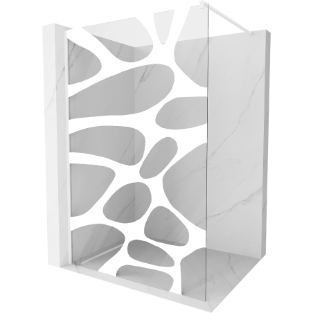 Mexen Kioto ścianka prysznicowa Walk-in 110 x 200 cm, biała fala 8 mm, biała - 800-110-101-20-97