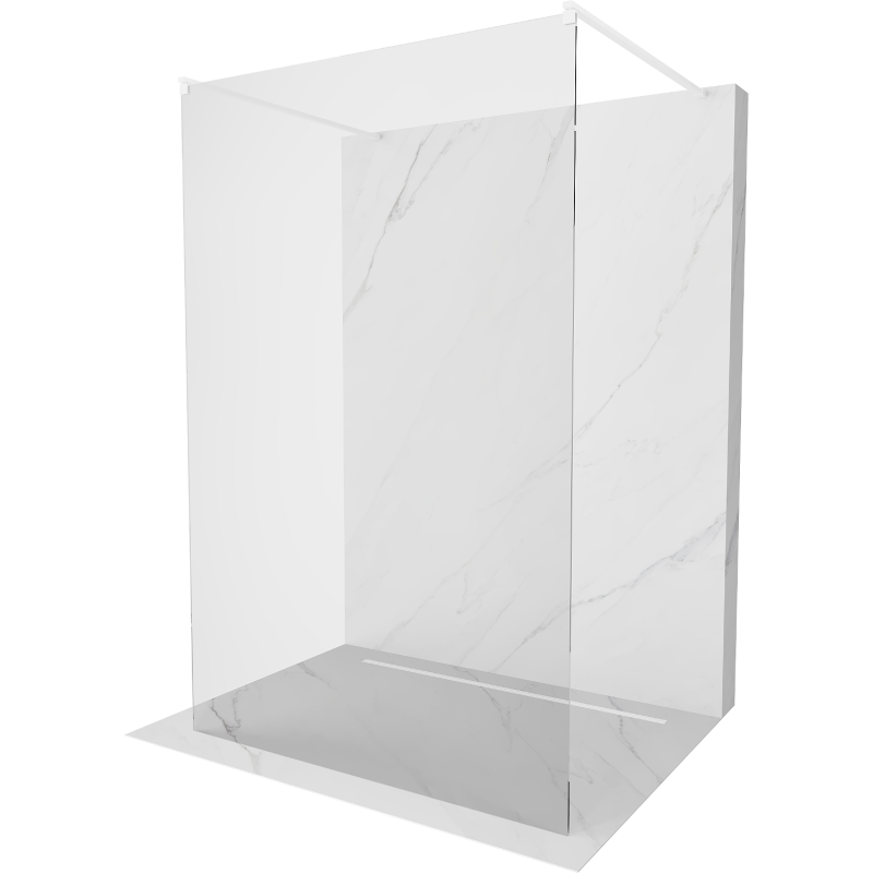 Mexen Kioto ścianka prysznicowa wolnostojąca 100 x 200 cm, transparent 8 mm, biała - 800-100-002-20-00