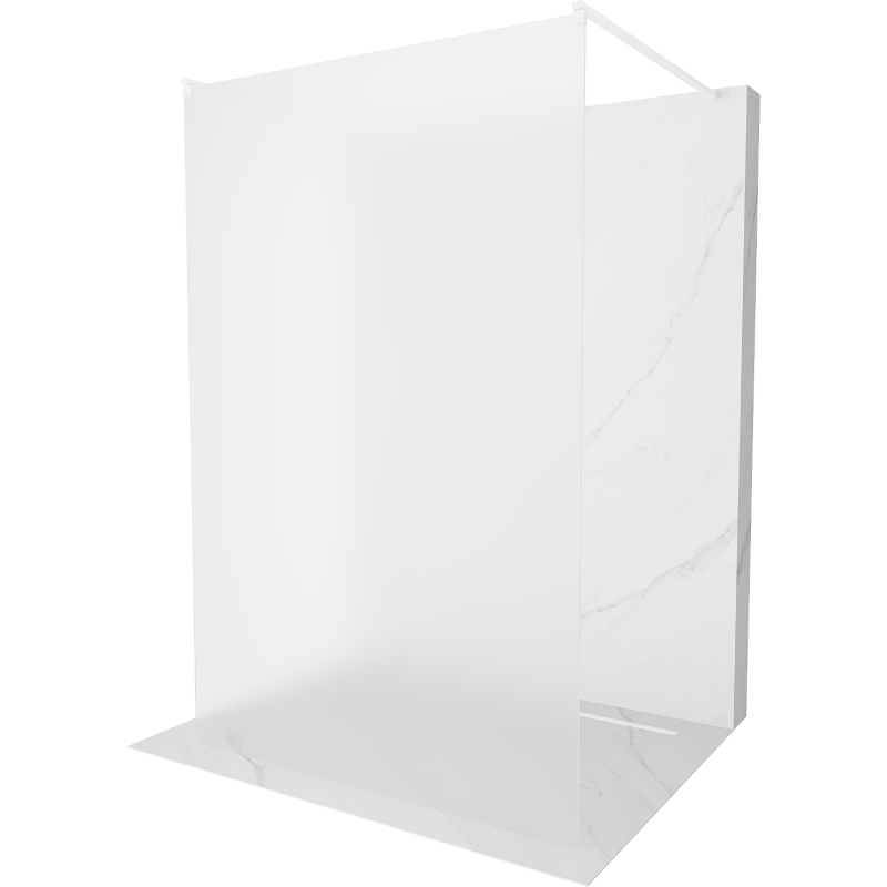 Mexen Kioto ścianka prysznicowa wolnostojąca 100 x 200 cm, szron 8 mm, biała - 800-100-002-20-30
