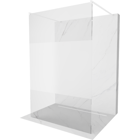 Mexen Kioto ścianka prysznicowa wolnostojąca 100 x 200 cm, transparent/szron 8 mm, biała - 800-100-002-20-35
