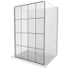 Mexen Kioto ścianka prysznicowa wolnostojąca 140 x 200 cm, transparent/czarny wzór 8 mm, biała - 800-140-002-20-77