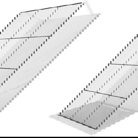 Mexen Kioto ścianka prysznicowa wolnostojąca 110 x 200 cm, czarna kratka 8 mm, biała - 800-110-002-20-77