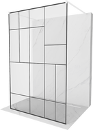 Mexen Kioto ścianka prysznicowa wolnostojąca 120 x 200 cm, czarny wzór 8 mm, biała - 800-120-002-20-78