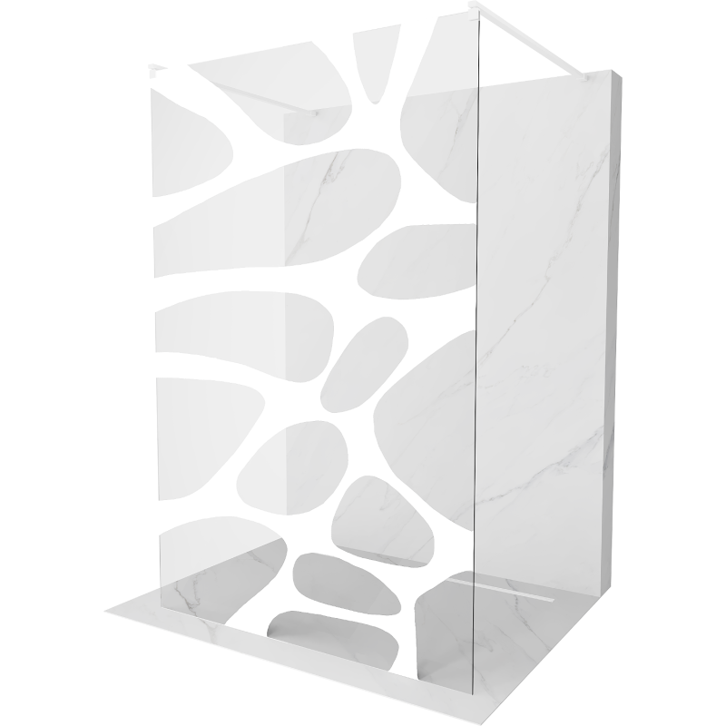 Mexen Kioto ścianka prysznicowa wolnostojąca 120 x 200 cm, transparent/biały wzór 8 mm, biała - 800-120-002-20-97