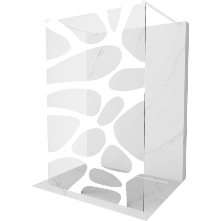 Mexen Kioto ścianka prysznicowa wolnostojąca 120 x 200 cm, transparent/biały wzór 8 mm, biała - 800-120-002-20-97