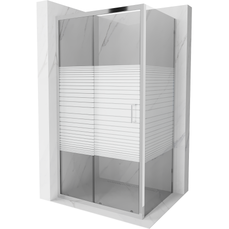 Mexen Apia kabina prysznicowa rozsuwana 90 x 100 cm, pasy, chrom - 840-090-100-01-20