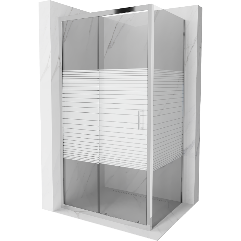 Mexen Apia kabina prysznicowa rozsuwana 130 x 70 cm, pasy, chrom - 840-130-070-01-20