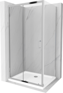 Mexen Apia kabina prysznicowa rozsuwana 90 x 70 cm, transparent, chrom + brodzik Flat - 840-090-070-01-00-4010