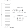 Mexen Bolt grzejnik łazienkowy 1000 x 300 mm, 197 W, biały - W126-1000-300-00-20