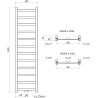 Mexen Bolt grzejnik łazienkowy 1500 x 400 mm, 342 W, biały - W126-1500-400-00-20