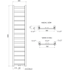 Mexen Bolt grzejnik łazienkowy 1800 x 400 mm, 406 W, antracyt - W126-1800-400-00-66