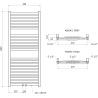 Mexen Zing grzejnik łazienkowy 1200 x 500 mm, 513 W, czarny - W128-1200-500-00-70