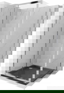 Mexen Apia kabina prysznicowa rozsuwana 100 x 100 cm, transparent, chrom + brodzik Flat, czarny - 840-100-100-01-00-4070