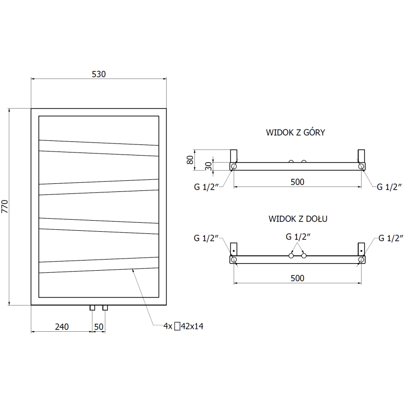 Mexen Zoom grzejnik łazienkowy dekoracyjny 770 x 530 mm, 275 W, biały - W130-0770-530-00-20