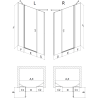 Mexen Mist drzwi prysznicowe uchylne prawe 140 cm, czarna ramka, czarne - 8A4-140-001-70-70-P