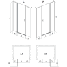 Mexen Mist L drzwi prysznicowe uchylne lewe 155 cm, czarna ramka, czarne - 8A4L-155-001-70-70-L