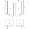 Mexen Mist L drzwi prysznicowe uchylne prawe 135 cm, czarna ramka, czarne - 8A4L-135-001-70-70-P