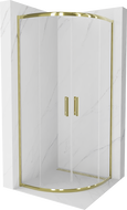 Mexen Rio kabina prysznicowa półokrągła 80 x 80 cm, transparent, złota - 863-080-080-50-00