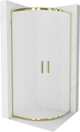 Mexen Rio kabina prysznicowa półokrągła 80 x 80 cm, szron, złota - 863-080-080-50-30