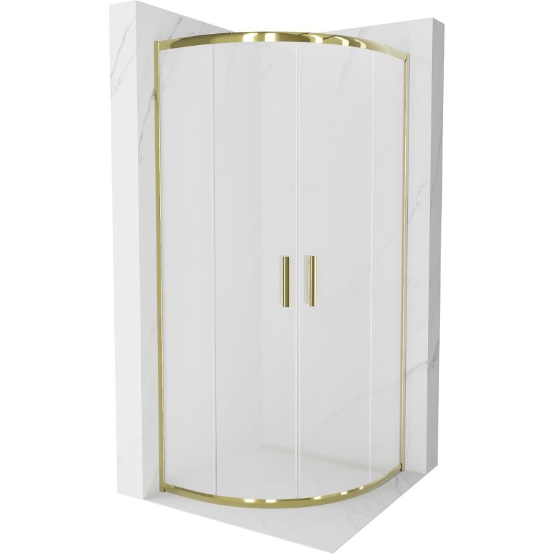 Mexen Rio kabina prysznicowa półokrągła 90 x 90 cm, szron, złota - 863-090-090-50-30
